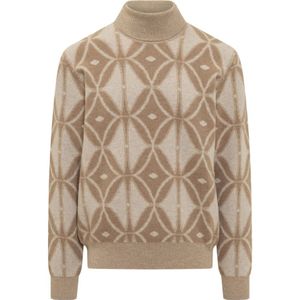 Etro, T-Neck Coltrui Beige, Heren, Maat:M