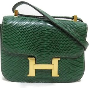 Hermès Vintage, Pre-owned, Dames, Groen, ONE Size, Pre-owned Leather crossbody-bags