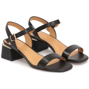 Kazar, Schoenen, Dames, Zwart, 40 EU, Leer, Minimalistische zwarte korrellederen sandalen