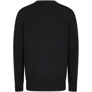 Alexander McQueen, Truien, Heren, Zwart, M, Katoen, Zwarte Crewneck Sweater met Grijs Logo