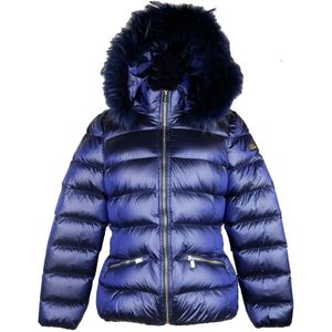 YES Zee, Blauwe Nylon Jas met Merklogo Blauw, Heren, Maat:S