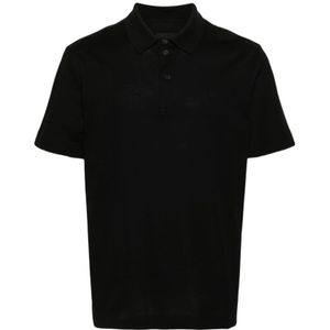 Givenchy, Tops, Heren, Zwart, S, Katoen, Zwarte geborduurde monogram polo