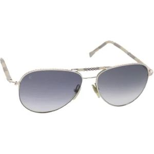 Louis Vuitton Vintage, Pre-owned, Dames, Blauw, ONE Size, Tweed, Pre-owned Plastic sunglasses