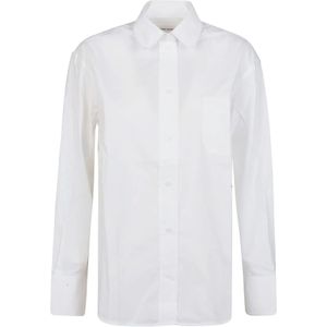Victoria Beckham, Blouses & Shirts, Dames, Wit, M, Katoen, Witte Oversized Lange Mouw Shirt