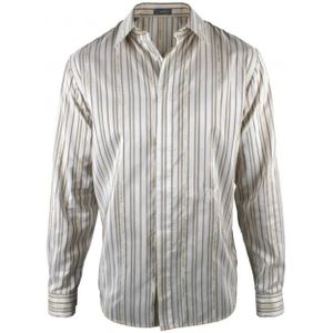 Dior, Gestreept off-white shirt met geborduurd logo Veelkleurig, Heren, Maat:L