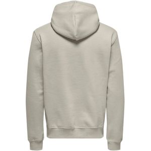 Only & Sons, Sweatshirts & Hoodies, Heren, Beige, L, Samengestelde Hoodie Sweat Zilveren Voering