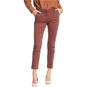 Mason's, Slimme Satijnen Chino Broek - New York Stijl Roze, Dames, Maat:M