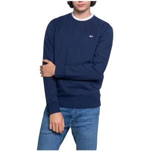 Tommy Jeans, Sweatshirts & Hoodies, Heren, Blauw, 3Xl, Katoen, Blauwe Sweatshirt