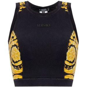 Versace, Mouwloos topje Zwart, Dames, Maat:S