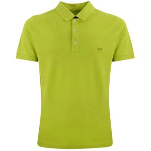 Fay, Tops, Heren, Groen, XL, Bicolor Polo Shirt met Dubbele Kraag