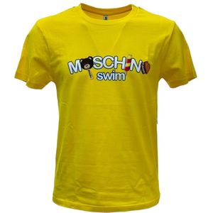 Moschino, Casual Katoenen T-shirt Geel, Heren, Maat:L