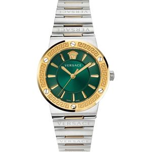 Versace, Greca Logo Bicolor Horloge Veelkleurig, Dames, Maat:ONE Size