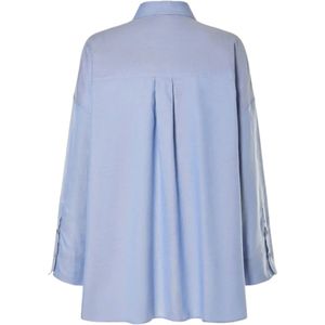 Max Mara, Blouses & Shirts, Dames, Blauw, M, Katoen, Blauwe Lodola Overhemd