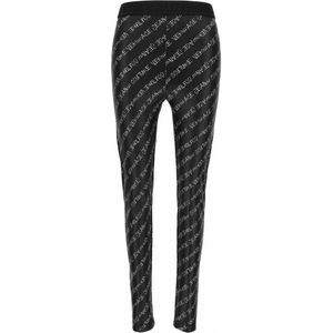 Versace Jeans Couture, Signature Skinny Fit Lycra Print Logo Jegging Zwart, Dames, Maat:2XS