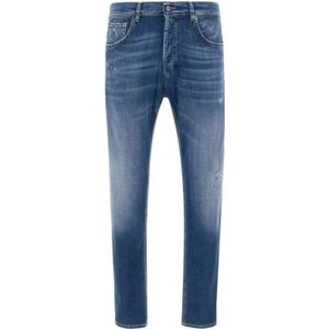 Dondup, Jeans, Heren, Blauw, W32, Denim, Stijlvolle Slim-fit Jeans Upgrade Collectie
