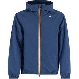 K-Way, Blauwe Avion Eco Stretch Dot Jas Blauw, Heren, Maat:M