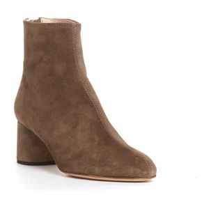 Agl, Schoenen, Dames, Beige, 36 EU, Suède, Stijlvolle Taupe Suède Enkellaarzen