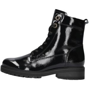 Gabor, Schoenen, Dames, Zwart, 38 EU, Zwarte Veterboots met Dikke Zool