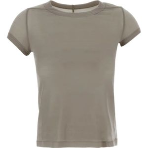 Rick Owens, Tops, Dames, Bruin, S, Luxe Cupro Cropped T-Shirt