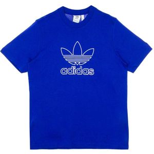 Adidas, Tops, Heren, Blauw, L, Blauwe Trefoil Tee Outline T-Shirt