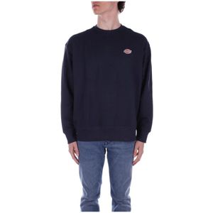 Dickies, Sweatshirts & Hoodies, Heren, Blauw, XL, Katoen, Blauwe Logo Front Sweater