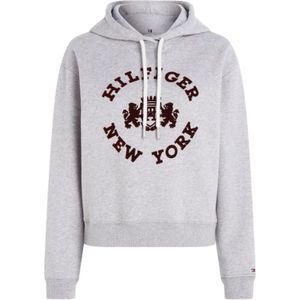 Tommy Hilfiger, Sweatshirts & Hoodies, Dames, Grijs, L, Katoen, Vintage Amerikaanse Hoodie