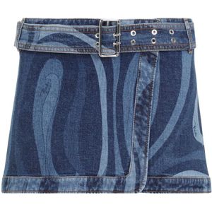 Emilio Pucci, Rokken, Dames, Blauw, S, Denim, Denim Skirts