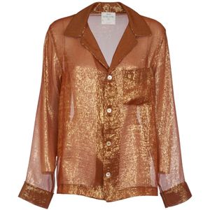 Forte Forte, Blouses & Shirts, Dames, Bruin, S, Bruine Overhemd Elegante Stijl