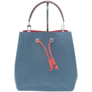 Louis Vuitton Vintage, Pre-owned, Dames, Blauw, ONE Size, Leer, Tweedehands leren handtassen
