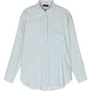 Andamane, Blouses & Shirts, Dames, Blauw, 2Xs, Denim, Oversized Button-Down Shirt in Licht Denim