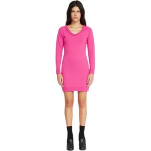 Silvian Heach, Korte jurk met decoratief motief Roze, Dames, Maat:XL