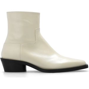 Proenza Schouler, Schoenen, Dames, Beige, 37 EU, Leer, Branco heeled ankle boots