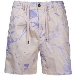 Mauro Grifoni, Korte broeken, Heren, Paars, XL, Katoen, Stijlvolle Casual Shorts voor Mannen