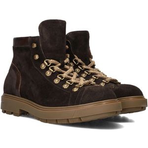 Stefano Lauran, Schoenen, Heren, Bruin, 44 EU, Leer, Bruine Veterschoenen Stijlvol Model