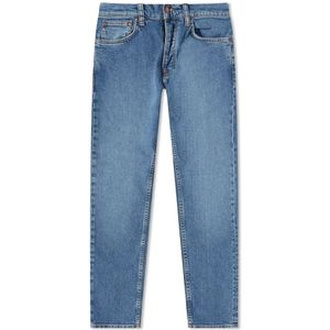 Nudie Jeans, Slim Fit Straight Leg Organische Denim Jeans Blauw, Heren, Maat:W31