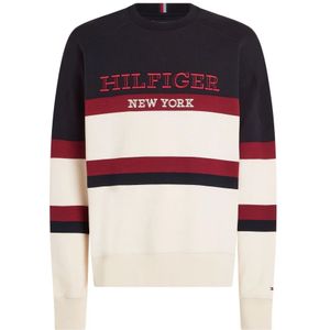 Tommy Hilfiger, Sweatshirts & Hoodies, Heren, Bruin, S, Katoen, Heren Sweatshirt met Kleurblokken