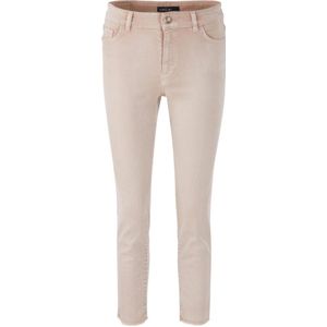 Marc Cain, Unieke Slim-Fit Jeans met Minifranjes Detail Beige, Dames, Maat:S