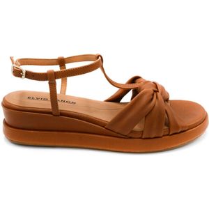 Elvio Zanon, Flat Sandalen Bruin, Dames, Maat:38 EU