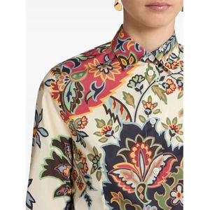 Etro, Blouses & Shirts, Dames, Veelkleurig, M, Katoen, Paisley Print Knoopshirt