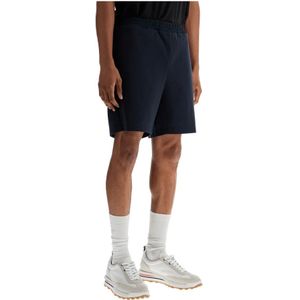 Thom Browne, Korte broeken, Heren, Blauw, M, Wol, Navy Ripstop en Wol Shorts Combo