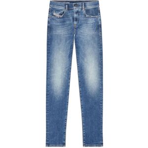 Diesel, Slim Fit Medium Blue Wash Jeans Blauw, Heren, Maat:W32 L32