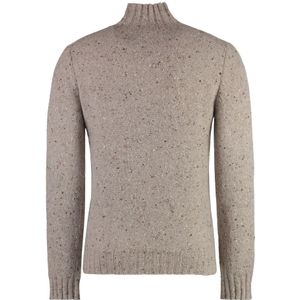 Malo, Truien, Heren, Beige, 2Xl, Leer, Heather Cashmere Turtleneck Sweater