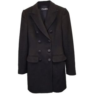 Dolce & Gabbana Pre-owned, Pre-owned, Dames, Zwart, M, Wol, Pre-owned Cashmere outerwear
