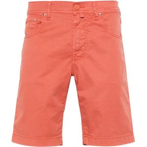 Jacob Cohën, Korte broeken, Heren, Rood, W34, Katoen, Katoen Lyocell Shorts met Zakken