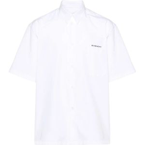 Givenchy, Overhemden, Heren, Wit, 2Xl, Logo Print Shirt