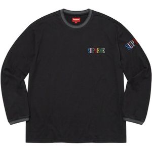 Supreme, Tops, Heren, Zwart, S, Beperkte oplage Multi Color Logo Top Zwart