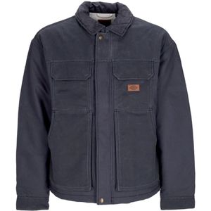 Dickies, Grijs Gewaxt Voorzak Jas Grijs, Heren, Maat:L