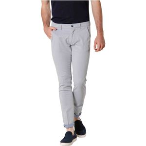 Mason's, Slimme Jacquard Katoenen Chino Broek Grijs, Heren, Maat:2XL