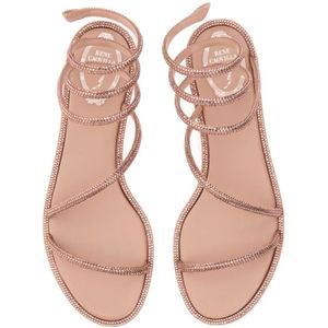 René Caovilla, Schoenen, Dames, Roze, 37 EU, Platte sandalen voor vrouwen