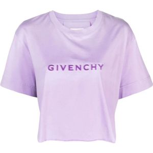 Givenchy, Tops, Dames, Paars, S, Katoen, T-Shirts